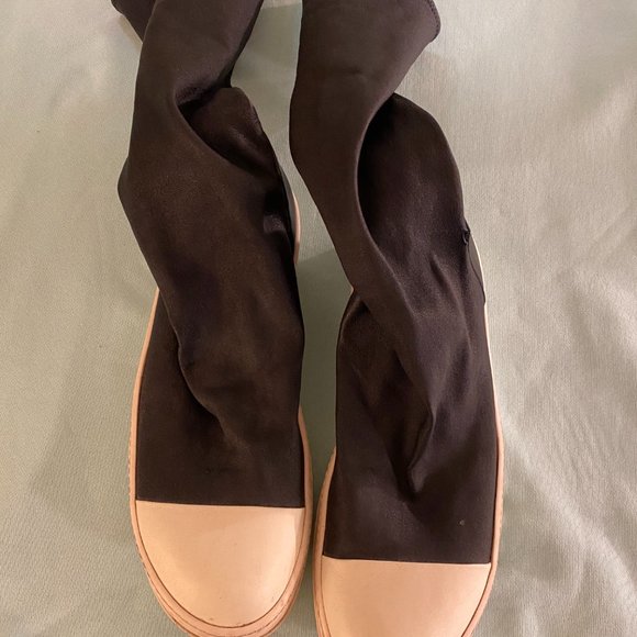 Rick Owens Black Leather Ramone Sock Boots Size 43 (US 10-11) - Picture 2 of 7